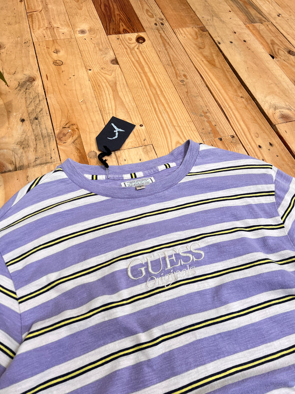 Guess Classic Striped Embroidered T-Shirt | S