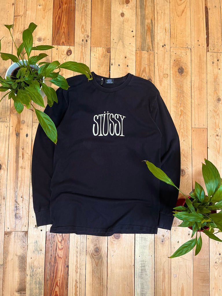 Stussy SpellOut Long Sleeve Graphic T-Shirt | M